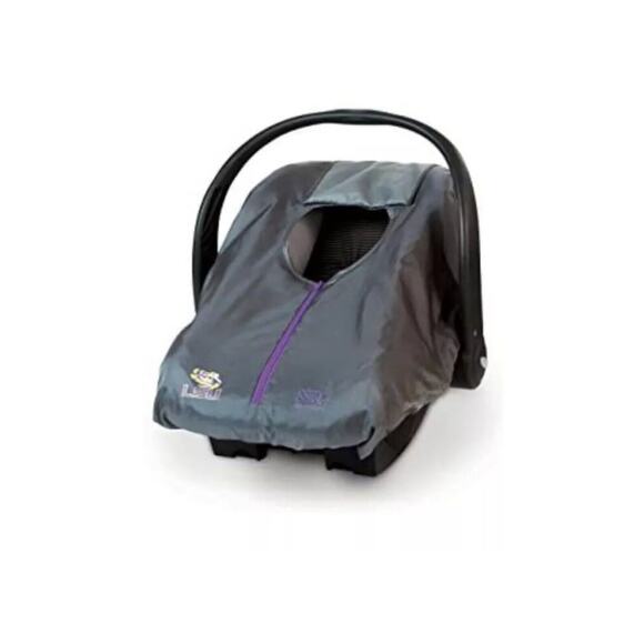 LSU Tigers NCAA Cozy Cover Combo Pack Sun/Bug & Lightweight Cover Baby CarSeat - Picture 4 of 4